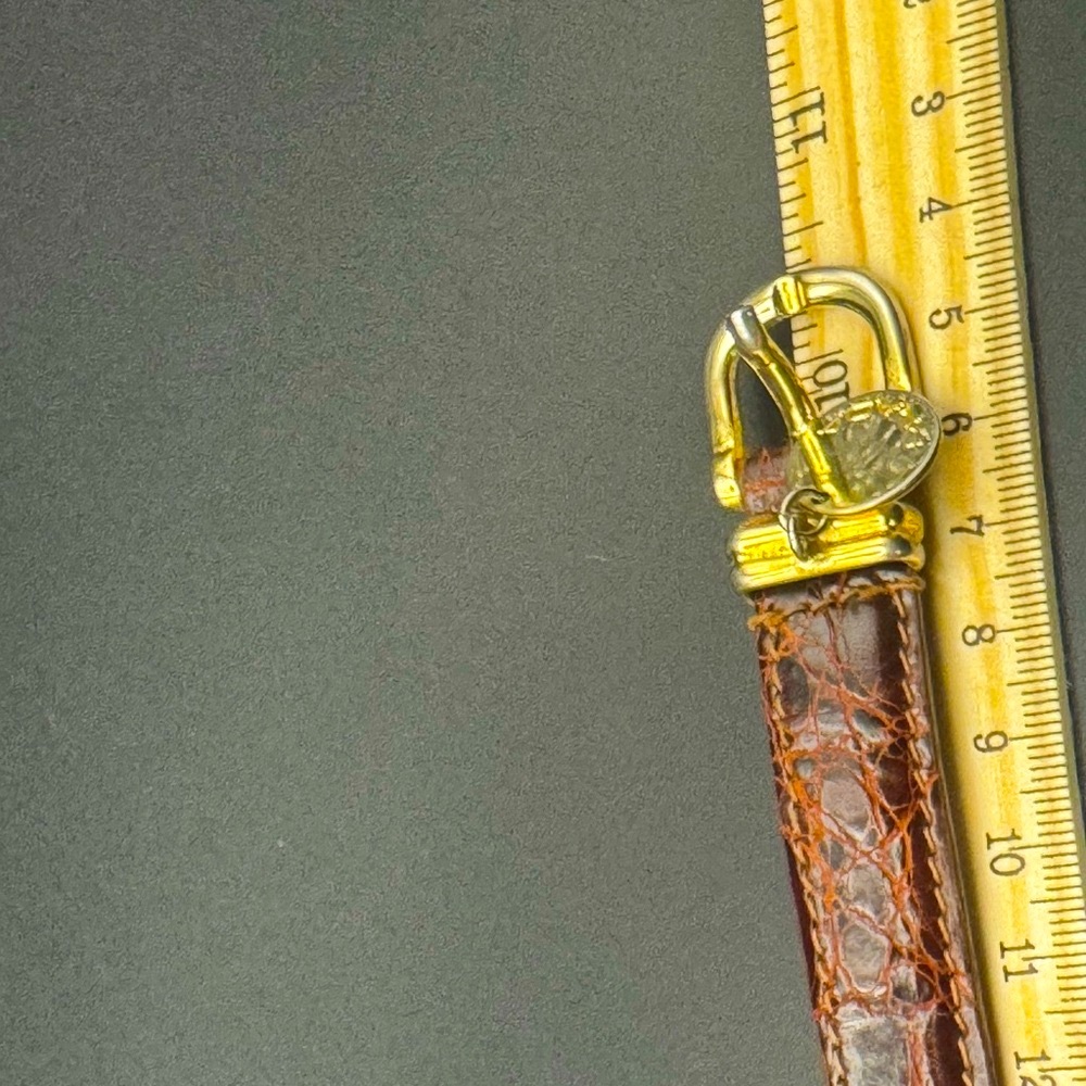 Prada Leather logo Wrap Bracelet Brown Croc Gold Made in Italy Vintage Y2K Rare - Picture 11 of 13